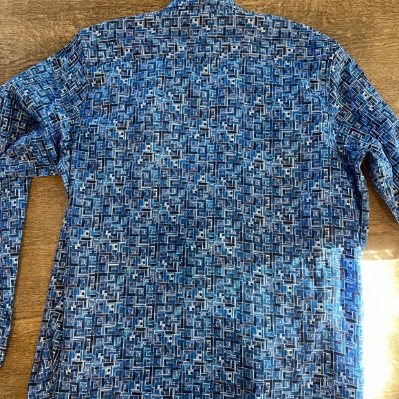 Robert Graham Blue/Black Button Down Shirt L - Picture 7 of 7